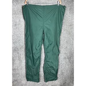 Vintage LL Bean Nylon Rain Pants‎ Mens Size Medium Green USA Made Leg Zippers